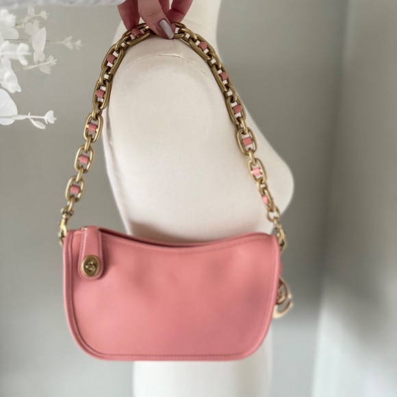 Coach Swinger Bag With Chain in Candy Pink and Brass (NWOT) - Picture 8 of 14